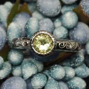 NAOMI Sterling Multi-faceted Lemon Quartz Ring